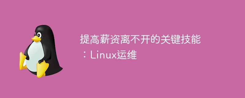提高薪资离不开的关键技能：linux运维