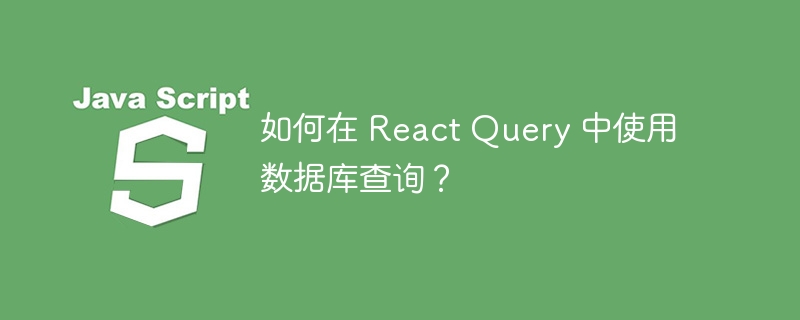 如何在 react query 中使用数据库查询？