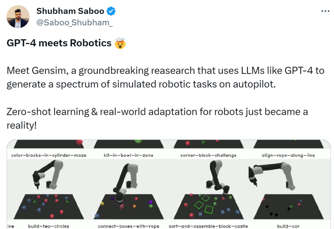 语言、机器人破壁，MIT等用GPT-4自动生成模拟任务，并迁移到真实世界