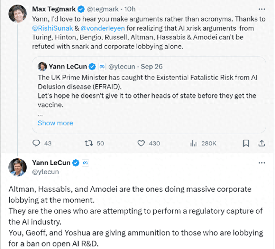 图灵奖得主吵起来了，LeCun：Bengio、Hinton等AI灭绝论是荒谬的