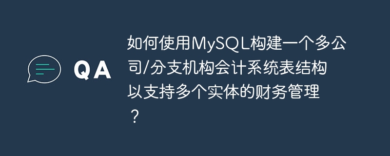 如何使用mysql构建一个多公司/分支机构会计系统表结构以支持多个实体的财务管理？