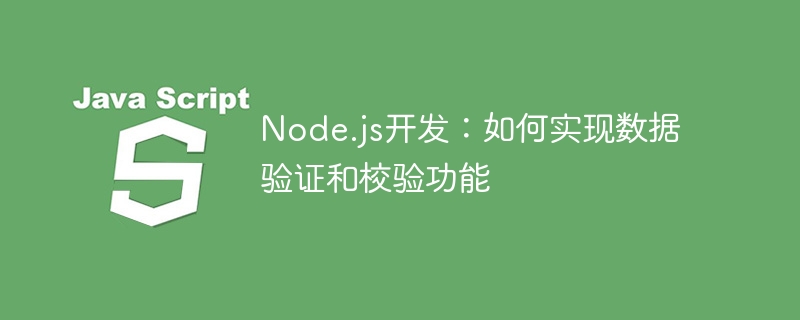 node.js开发：如何实现数据验证和校验功能