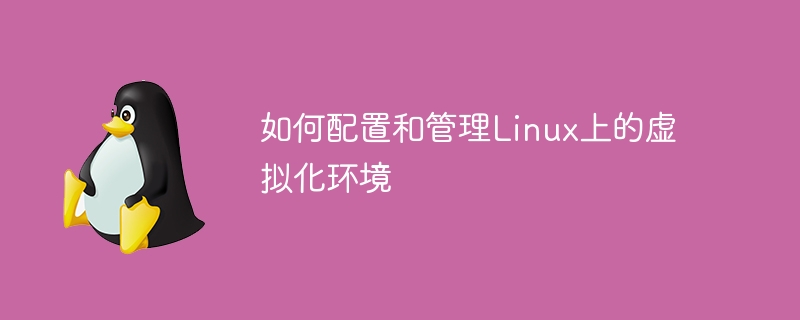 如何配置和管理linux上的虚拟化环境