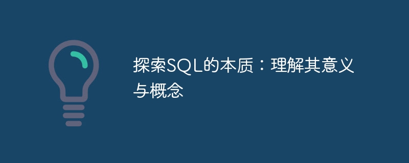 深入解析SQL：洞察其重要性与定义