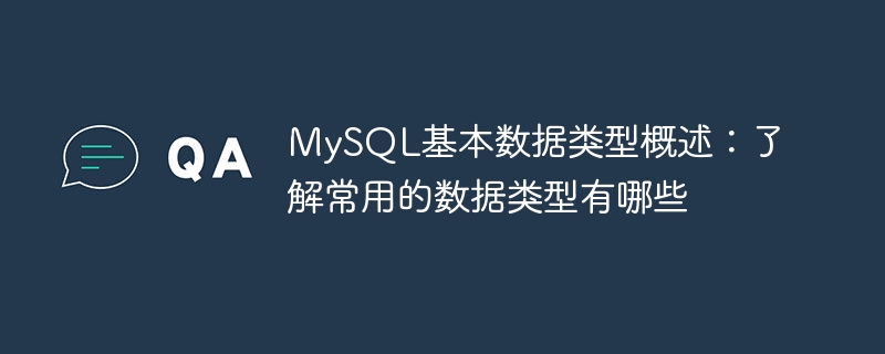 了解MySQL的主要数据类型：熟悉常用的数据类型有哪些