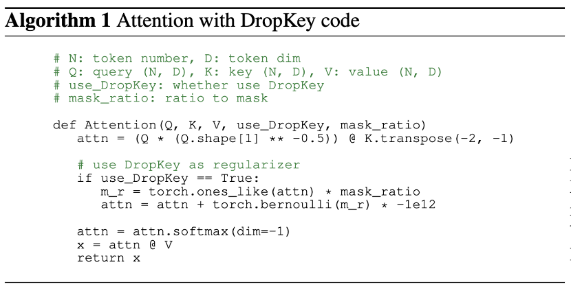 CVPR 2023｜美图&国科大联合提出DropKey正则化方法：用两行代码高效避免视觉Transformer过拟合问题