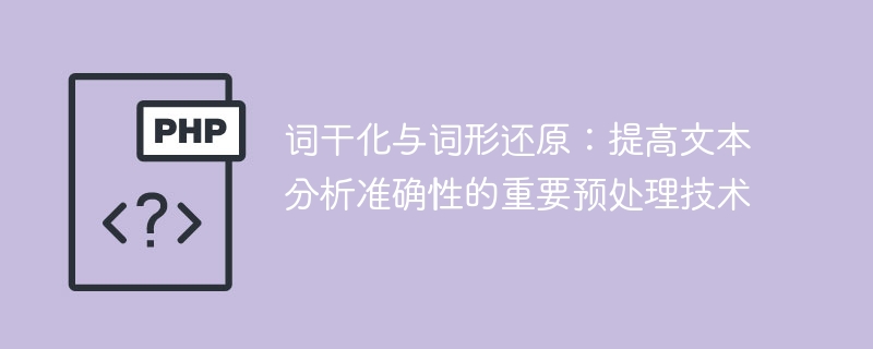 词干化和词形还原：提高文本分析精确度的关键预处理技术