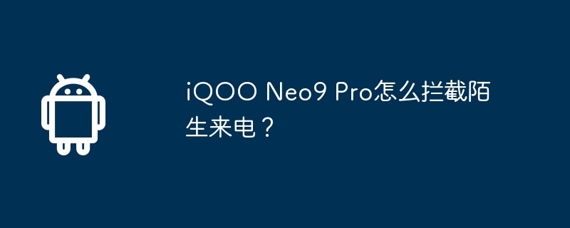 iQOO Neo9 Pro怎么拦截陌生来电？