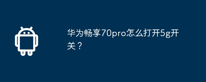 华为畅享70pro怎么打开5g开关？