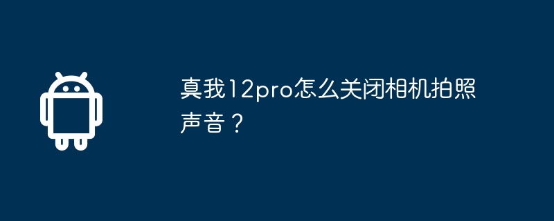 真我12pro怎么关闭相机拍照声音？