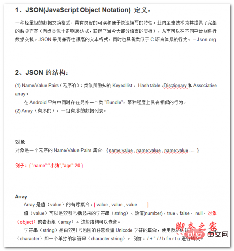[置顶]Android中的JSON详细总结 中文WORD版