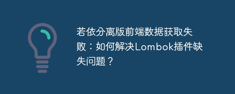 若依分离版前端数据获取失败：如何解决Lombok插件缺失问题？