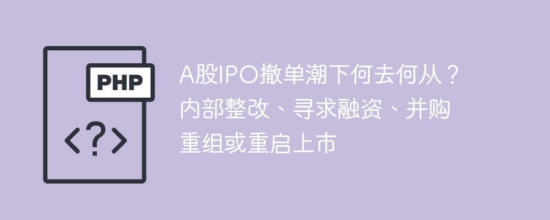 a股ipo撤单潮下何去何从？内部整改、寻求融资、并购重组或重启上市