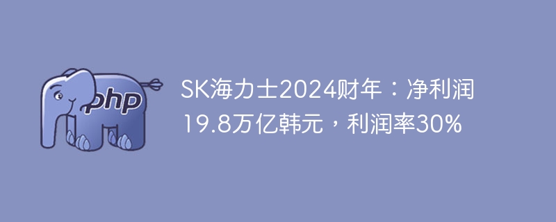 sk海力士2024财年：净利润19.8万亿韩元，利润率30%