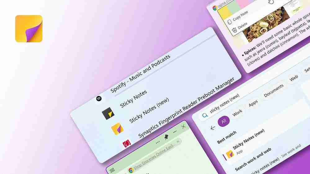 微软更新稳定版便笺（Sticky Notes）应用：新增窗口置顶、复制笔