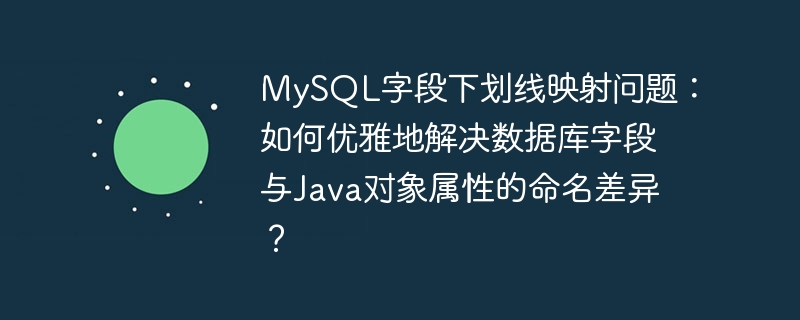 mysql字段下划线映射问题：如何优雅地解决数据库字段与java对象属性的命名差异？