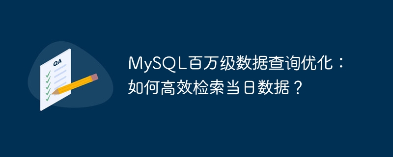 MySQL百万级数据查询优化：如何高效检索当日数据？