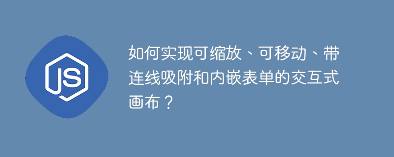 如何实现可缩放、可移动、带连线吸附和内嵌表单的交互式画布？