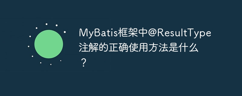 MyBatis框架中@ResultType注解的正确使用方法是什么？
