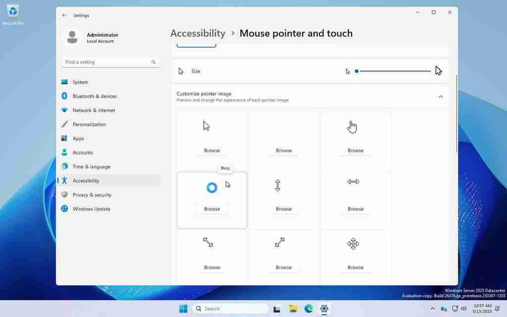 微软 Windows Server 预览版迁移鼠标选项至设置：进一步淘汰控制