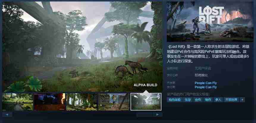 第一人称求生射击冒险游戏《Lost Rift》Steam页面 发售日待定