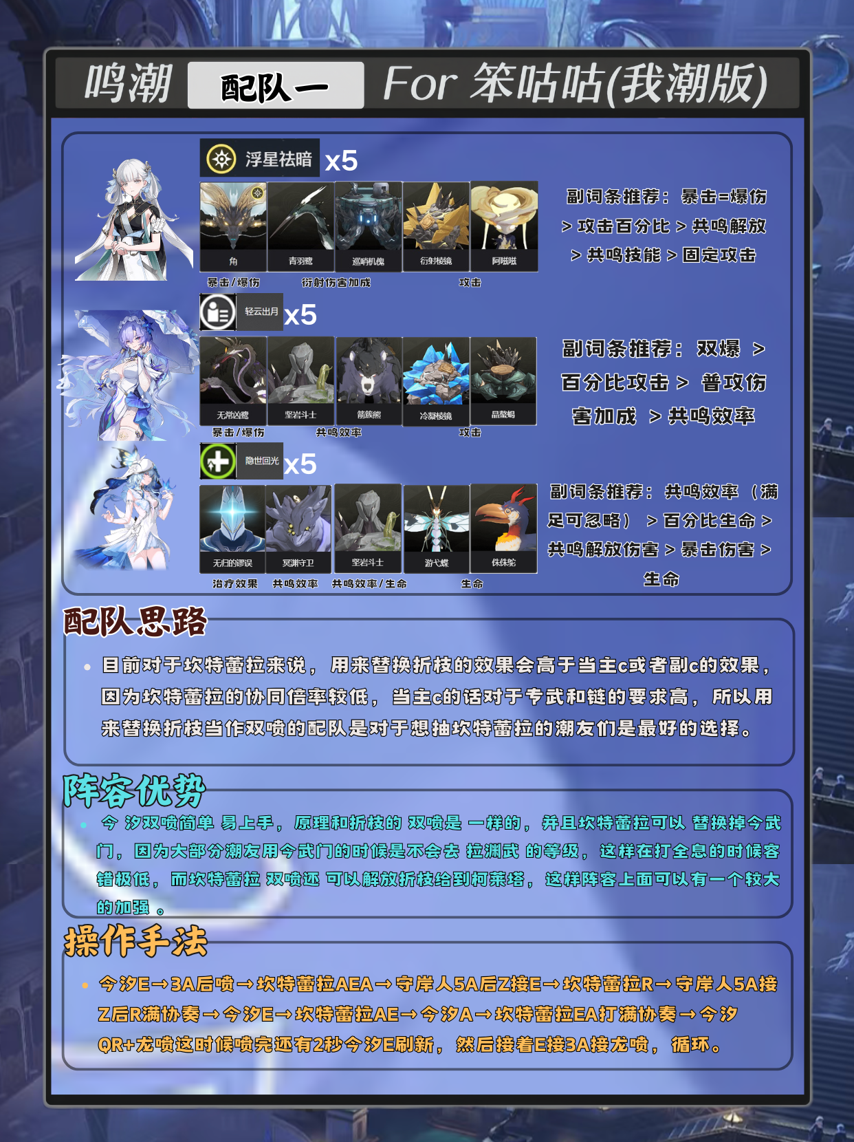 鸣潮坎特蕾拉配队攻略