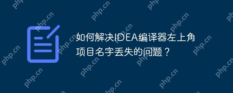 如何解决IDEA编译器左上角项目名字丢失的问题？