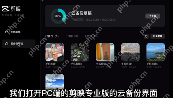 剪映如何使用云备份功能?剪映使用云备份功能的方法