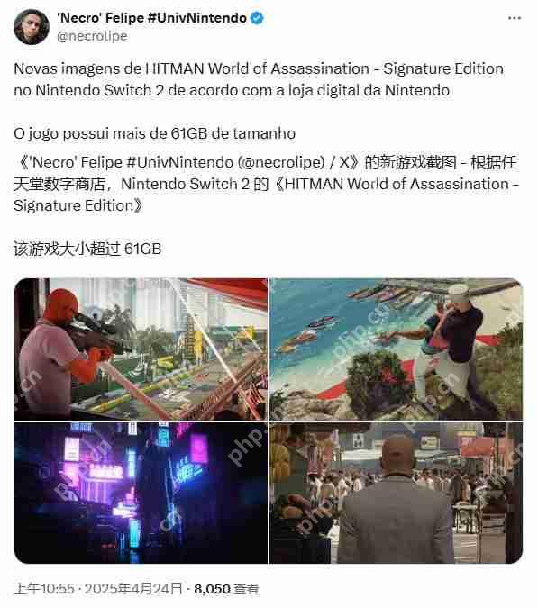 Switch2游戏文件大小曝光 部分第三方大作占据海量空间