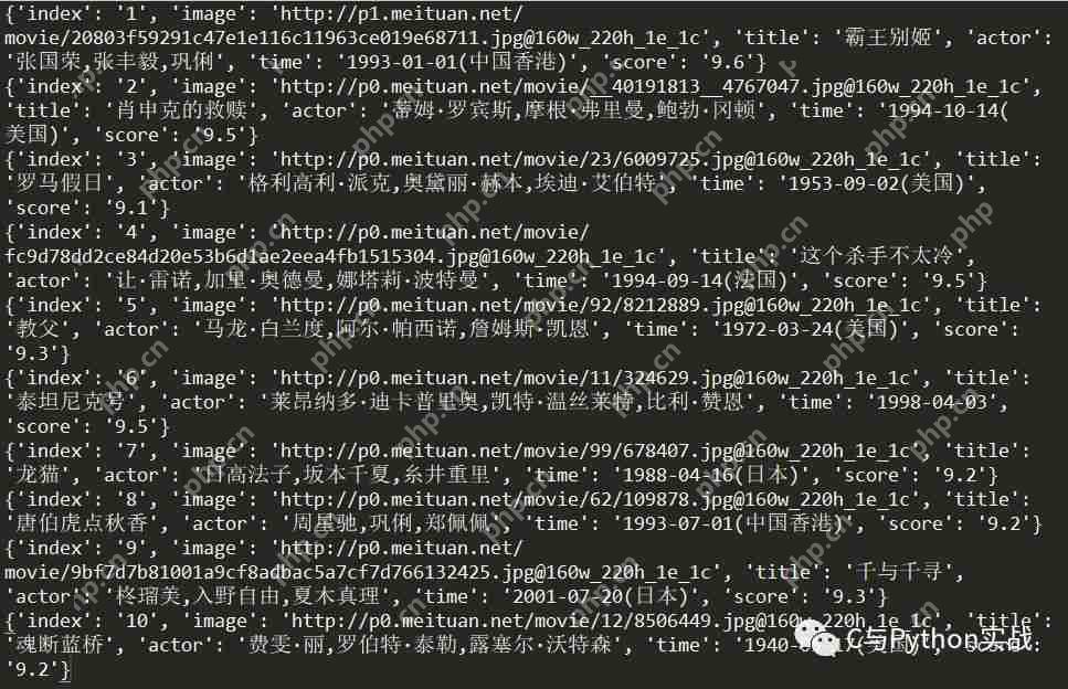 Python爬虫之三：抓取猫眼电影TOP100