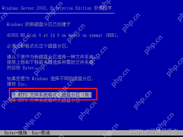 安装 Windows Server 2003