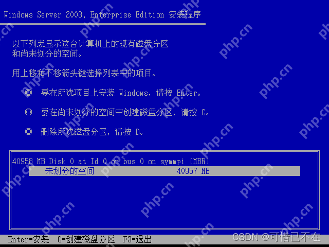 安装 Windows Server 2003