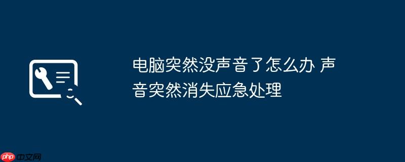 电脑突然没声音了怎么办 声音突然消失应急处理