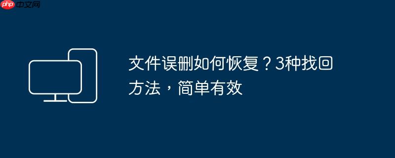 文件误删如何恢复？3种找回方法，简单有效