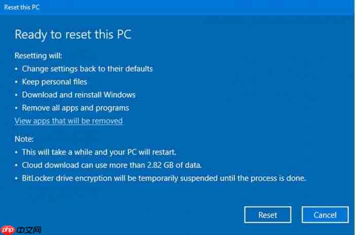 Win10云下载功能：没有U盘一样可以恢复重装
