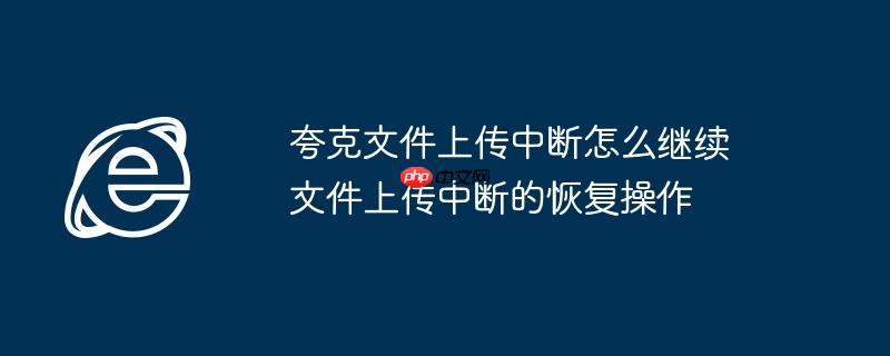 夸克文件上传中断怎么继续 文件上传中断的恢复操作