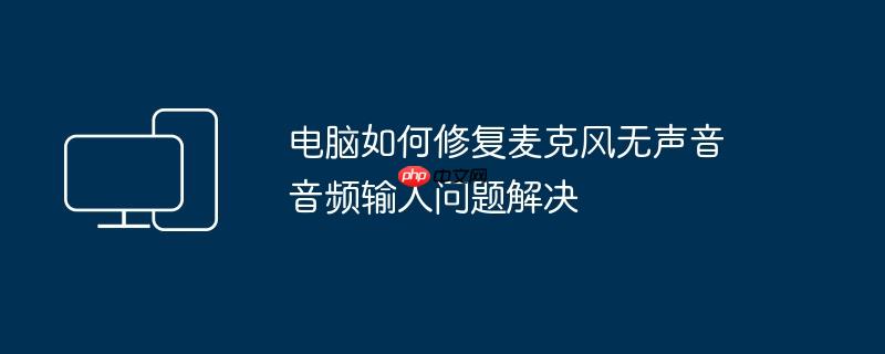 电脑如何修复麦克风无声音 音频输入问题解决