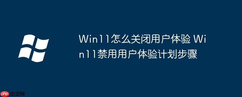 Win11怎么关闭用户体验 Win11禁用用户体验计划步骤