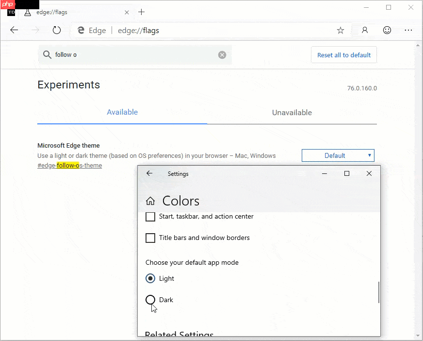 新版Edge Canary启用Dark主题 跟随Win10设置进行同步