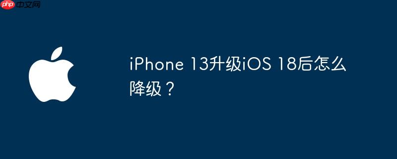 iPhone 13升级iOS 18后怎么降级？