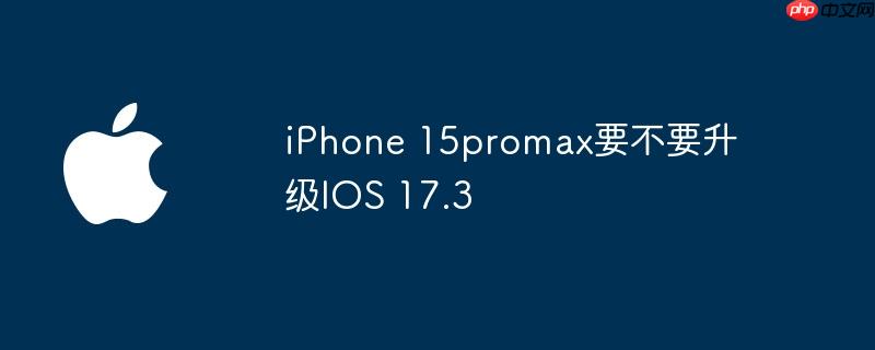 iPhone 15promax要不要升级IOS 17.3