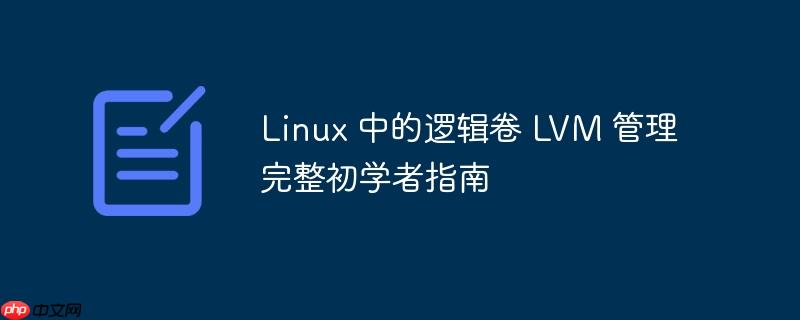 Linux 中的逻辑卷 LVM 管理完整初学者指南