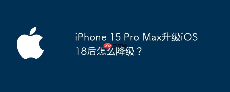 iPhone 15 Pro Max升级iOS 18后怎么降级？