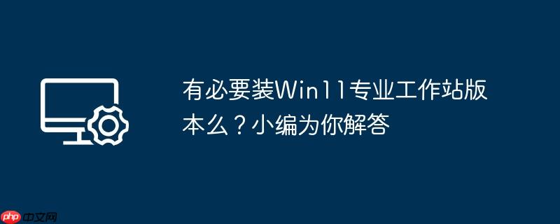 有必要装Win11专业工作站版本么？小编为你解答