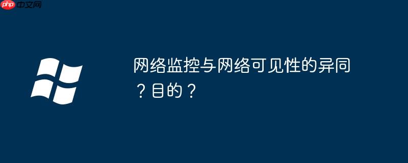 网络监控与网络可见性的异同？目的？