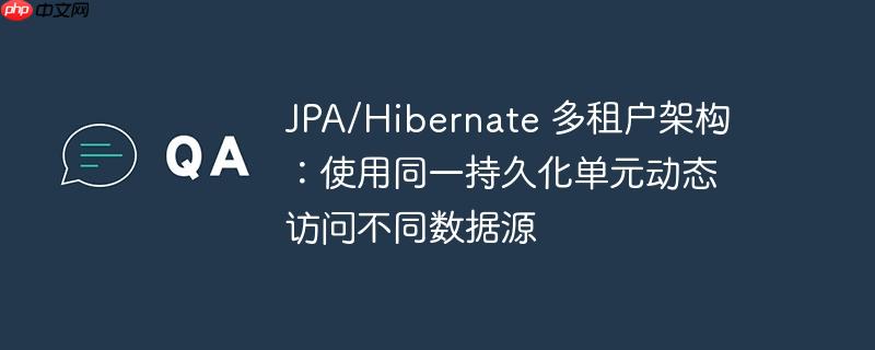 JPA/Hibernate 多租户架构：使用同一持久化单元动态访问不同数据源