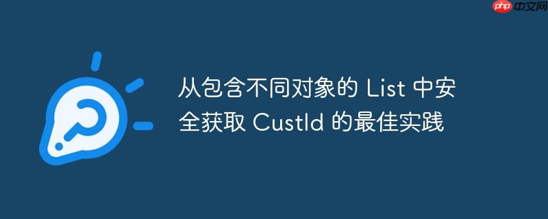 从包含不同对象的 List 中安全获取 CustId 的最佳实践