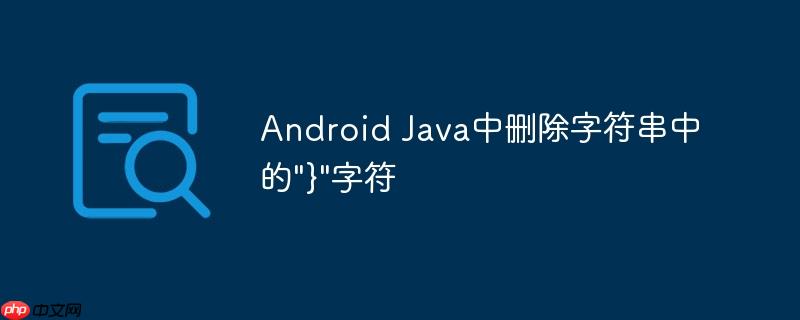 Android Java中删除字符串中的”}”字符