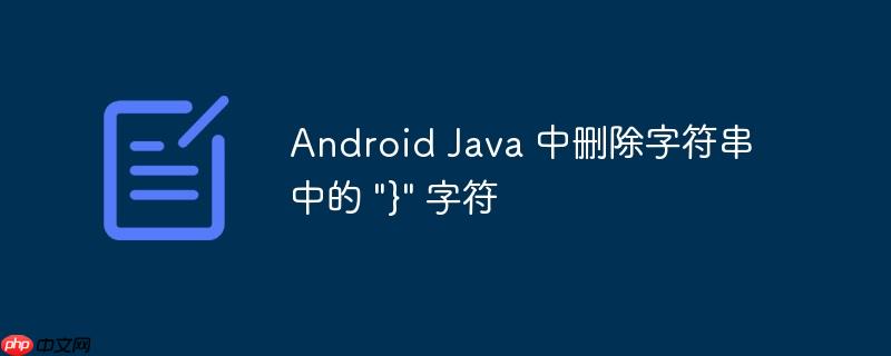 Android Java 中删除字符串中的 “}” 字符