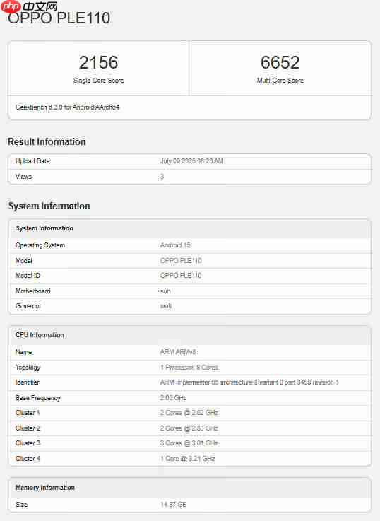 OPPO K13 Turbo跑分曝光！单核2156分，多核6652分